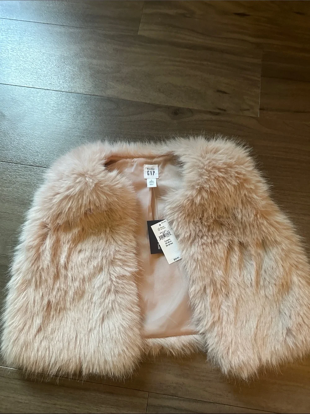 GAP Blush Pink Faux Fur Kids Cape